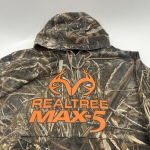 Realtree MAX 5 Hoodie Mens Small Camoutflage Hunting Outdoor Hooded Logo LS EUC